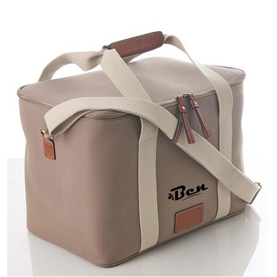 Double-Zipper Insulated Handheld Crossbody Bag